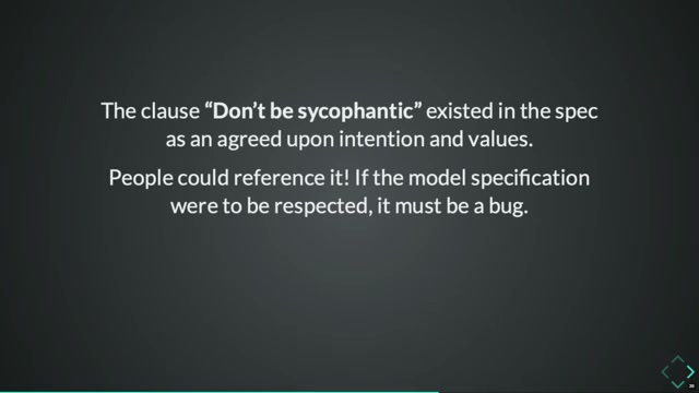 Model Spec on sycophancy